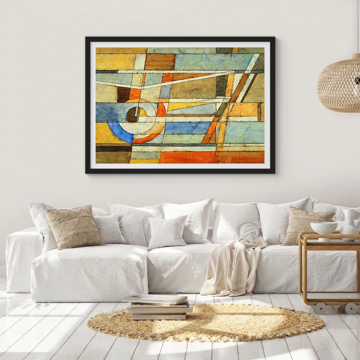 Poster in black frame - Cubism on a Construction Site - 50x40 cm