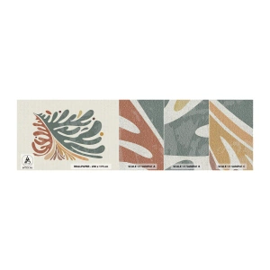 Photo Wallpaper Sample Premium Canvas - Multicolour Leaf - Boho, Minimalism, Piece - 100x30 cm