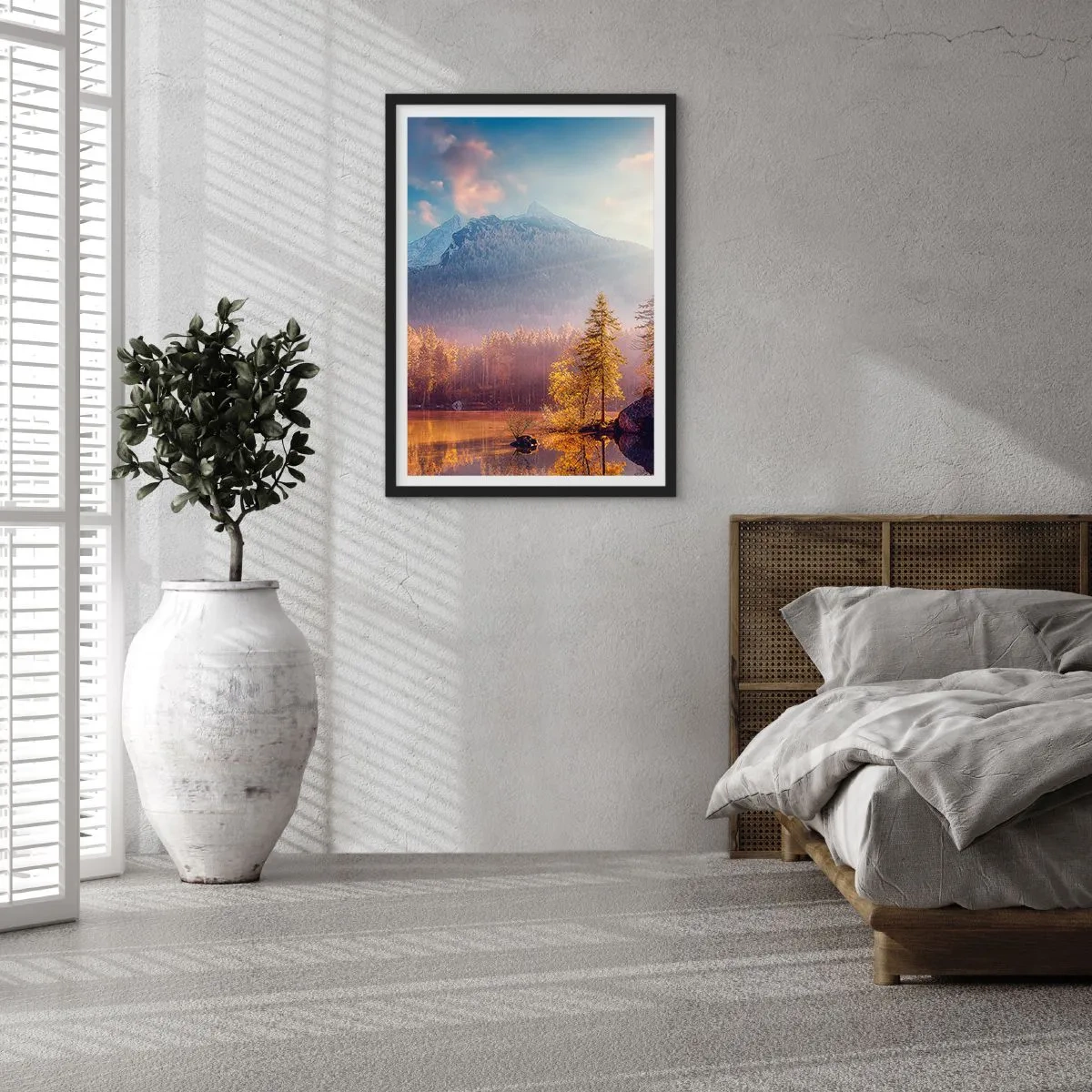 Poster in black frame - In the Mountains and Valleys - 61x91 cm