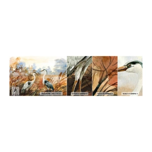 Photo Wallpaper Sample Self-Adhesive Deluxe Sticker - Where to in Autumn? - Crane, Birds, Nature - 100x30 cm