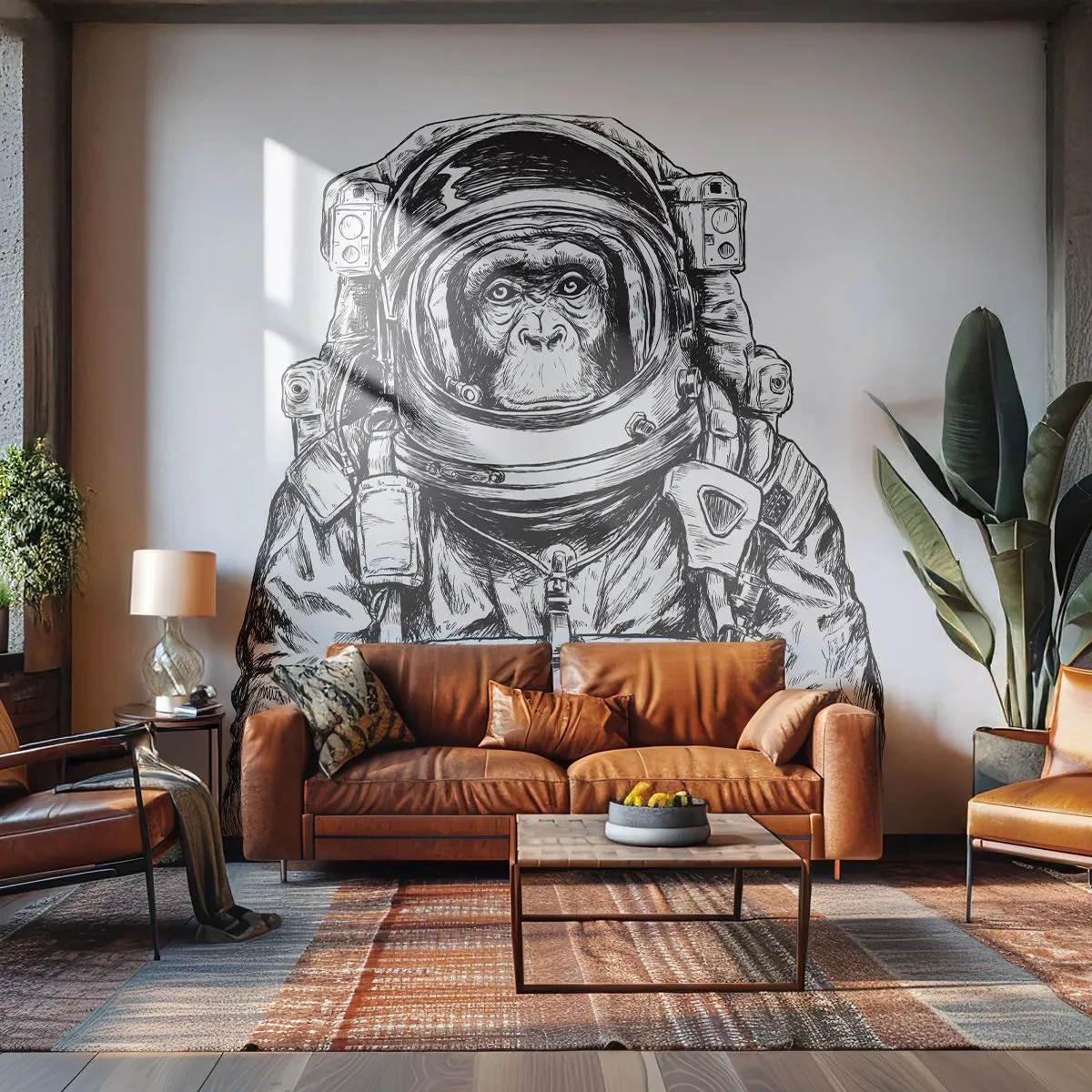 Photo Wallpaper Standard Eco - Alternative Revolution - Abstraction, Astronaut, Monkey - 450x315 cm