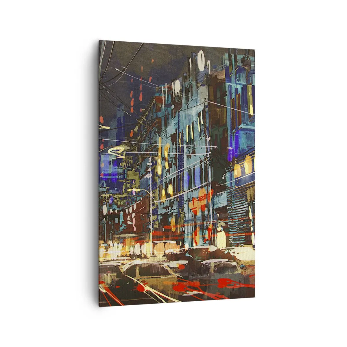 Canvas picture - Evening Street Bustle - 80x120 cm