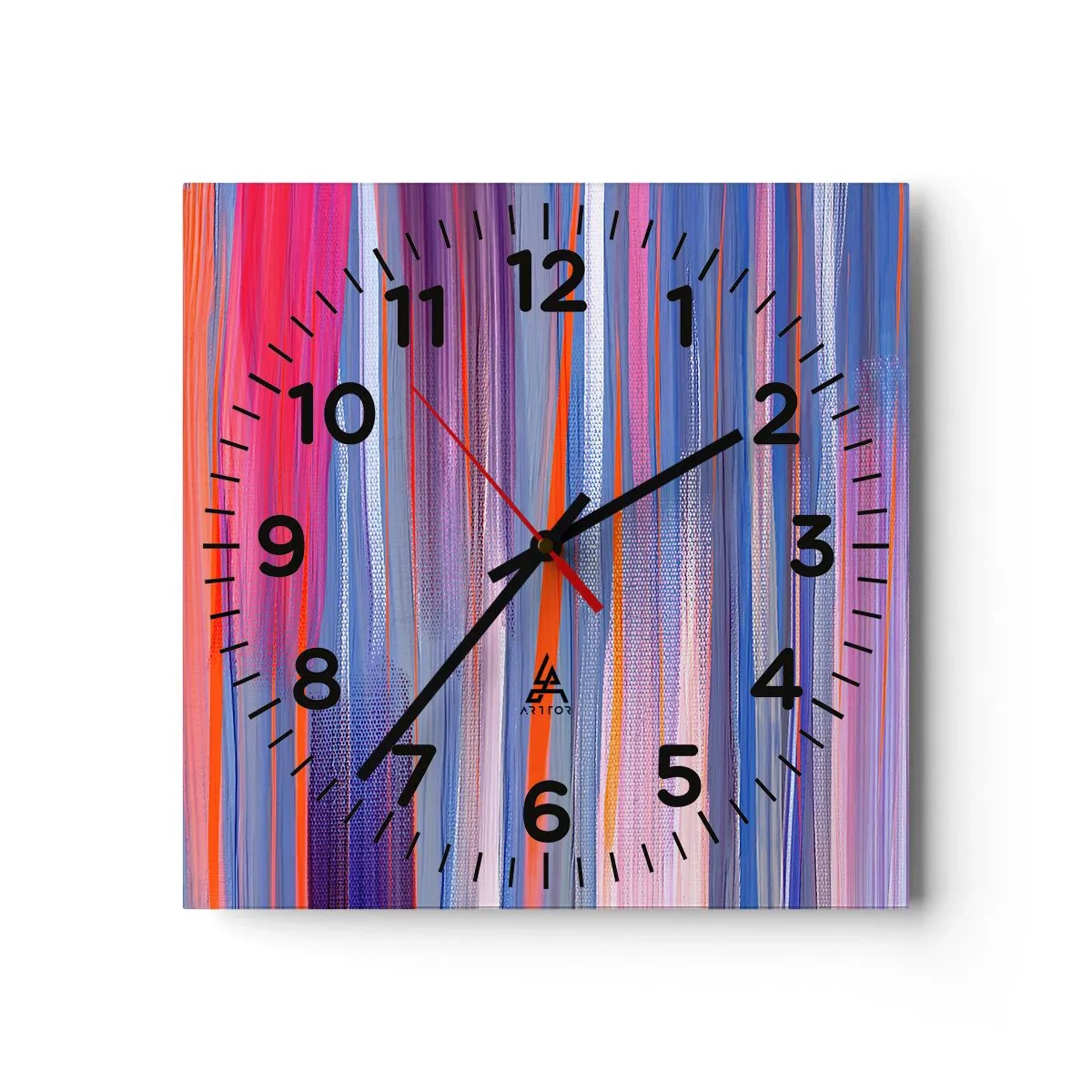 Wall clock - Clock on glass - Like a Rainbow - 40x40 cm