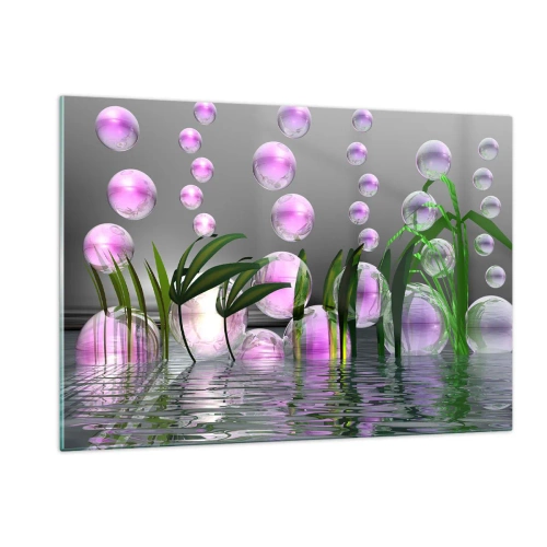 Glass picture - Reflexive Composition of Lightness and Life - 120x80 cm