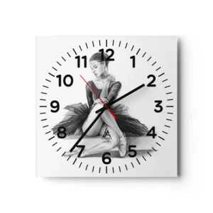 Wall clock - Clock on glass - Enchanted by a Dance - 30x30 cm