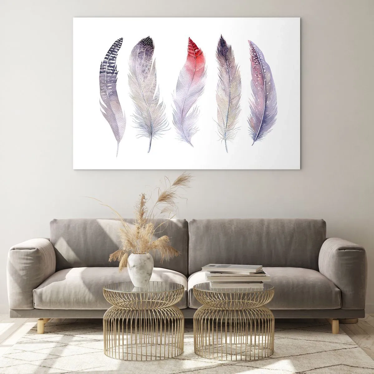 Glass picture - Delicate Like Pink Fog - 100x70 cm