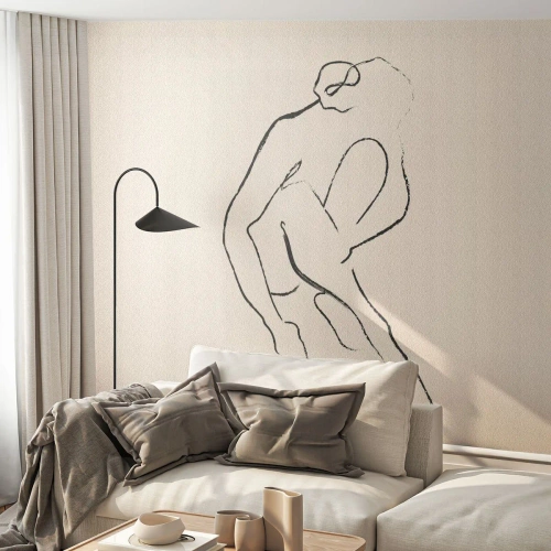 Photo Wallpaper Premium Canvas - Intimate Sketch - Minimalism, Act, Woman - 200x140 cm