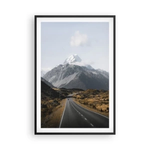 Poster in black frame - Road to the Heart of the Mountains - 61x91 cm
