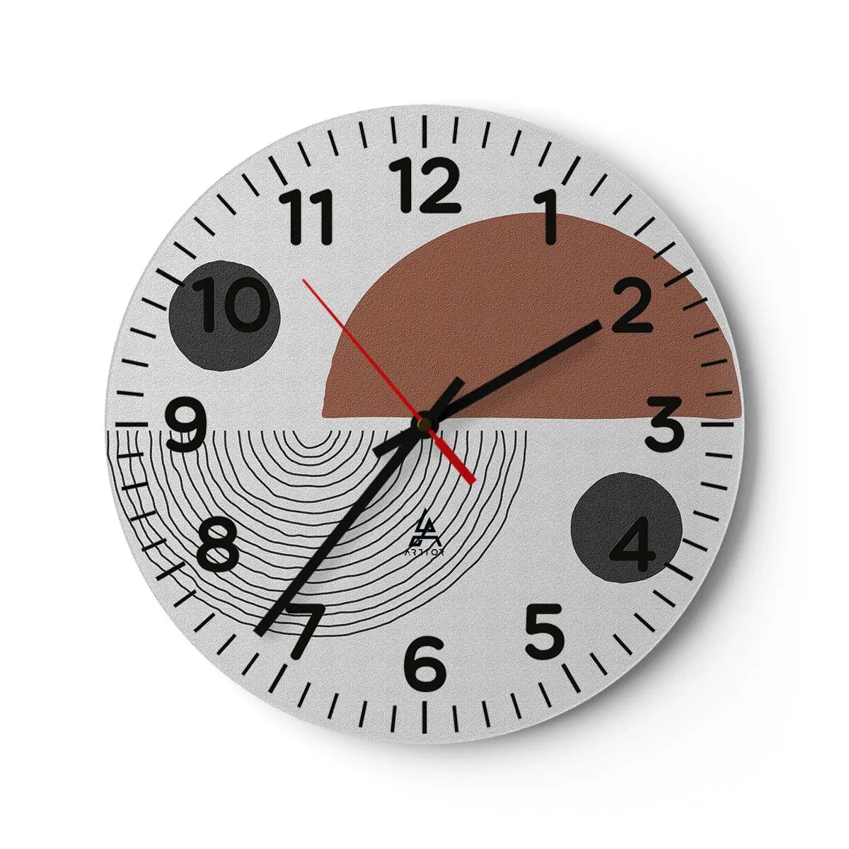 Wall clock - Clock on glass - Perfection of a Wheel - 40x40 cm