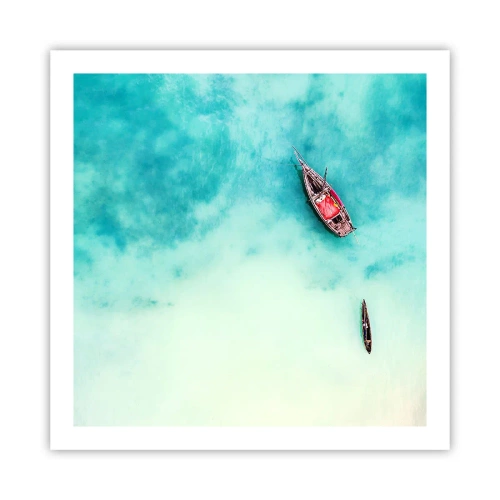 Poster - On the Beaches of Zanzibar, When the Tide Is High - 60x60 cm