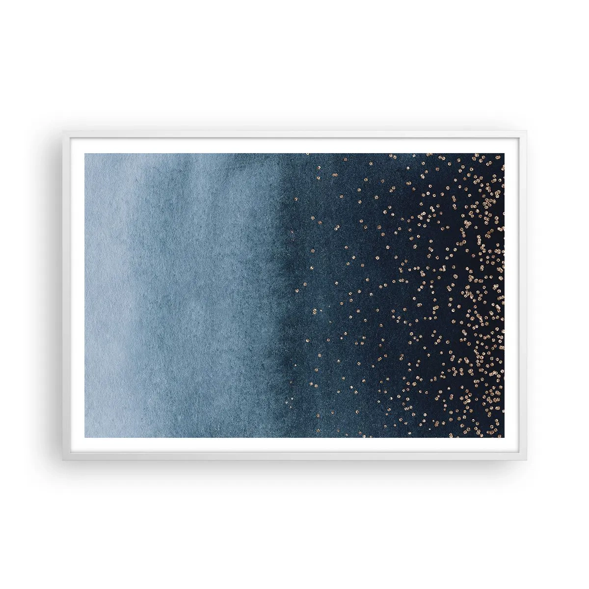 Poster in white frmae - Composition - Blue Phases - 100x70 cm