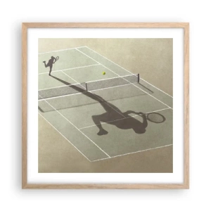 Poster in light oak frame - Overcoming Yourself - 50x50 cm