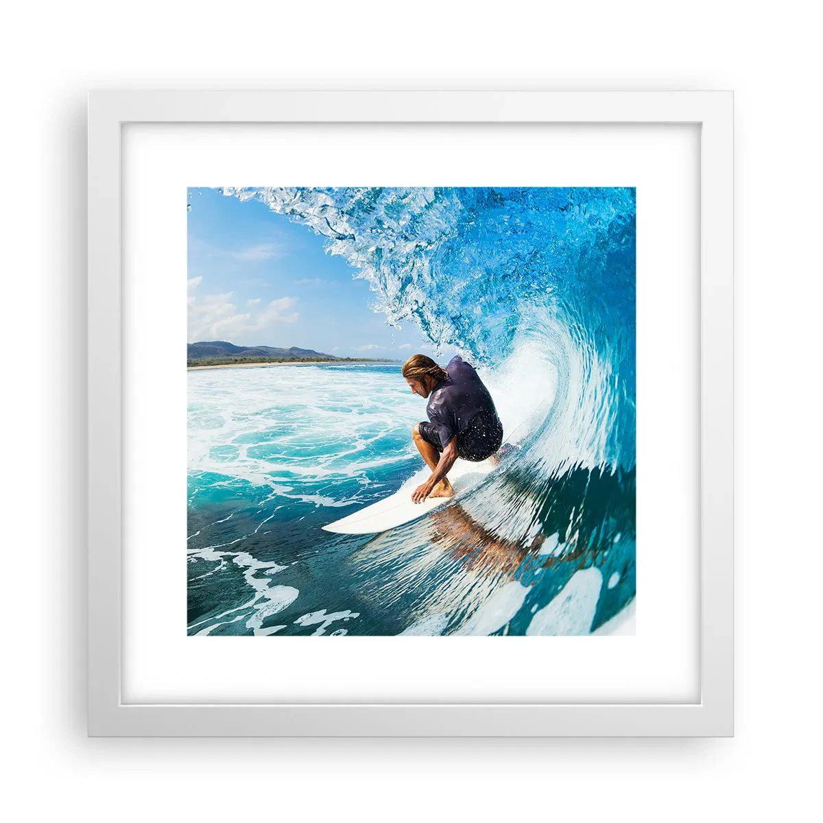 Poster in white frmae - Dancing with Waves - 30x30 cm