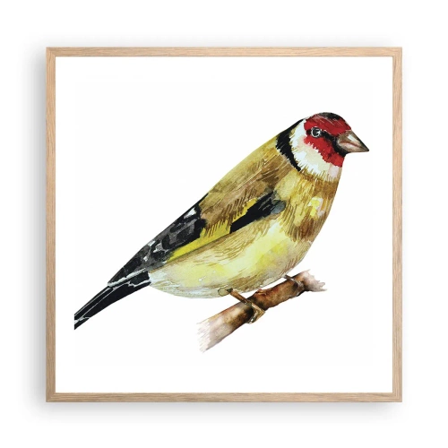 Poster in light oak frame - Bird Portrait  - 60x60 cm