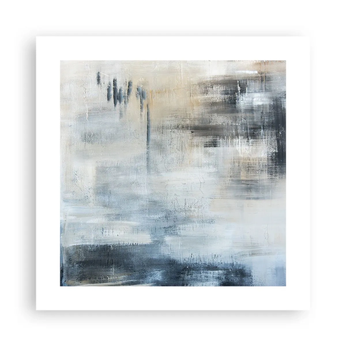 Poster - Behind the Curtain of Blue - 40x40 cm