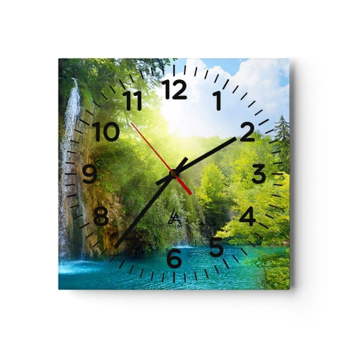 Wall clock - Clock on glass - This Must Be Eden - 30x30 cm