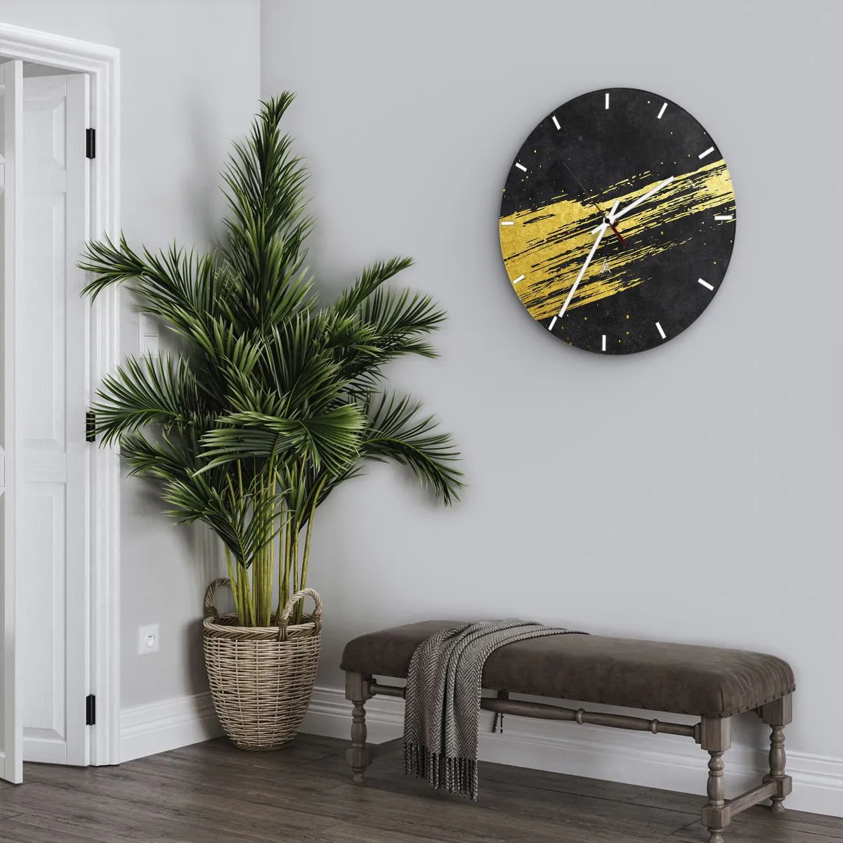 Wall clock - Clock on glass - Jump to the Outer Space - 30x30 cm