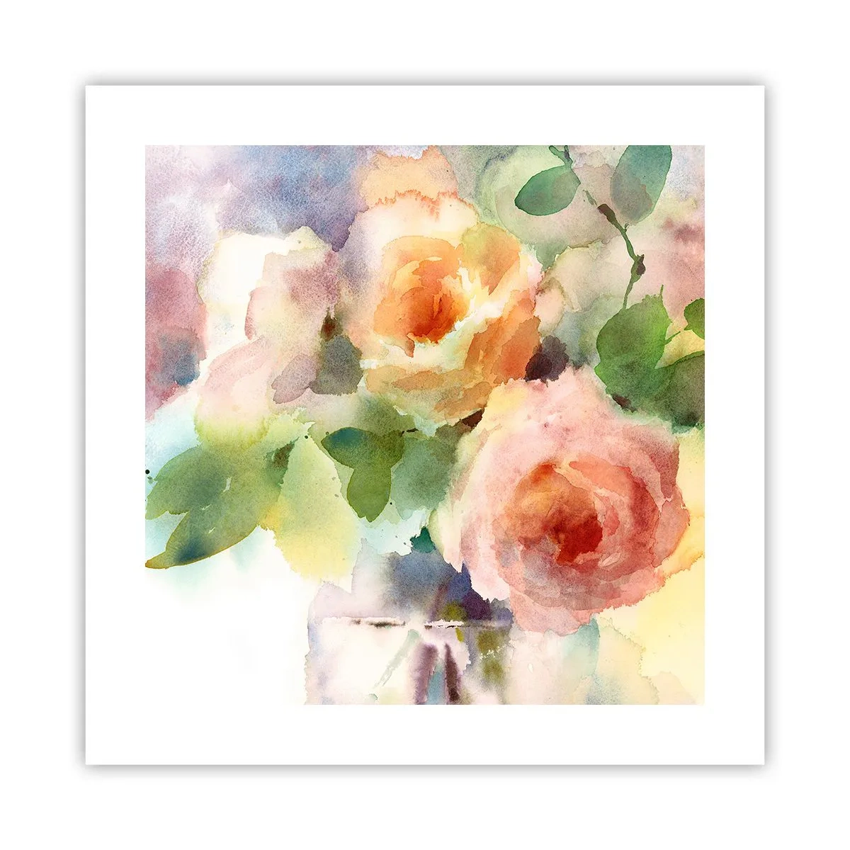Poster - Delicate Like Watercolour - 40x40 cm