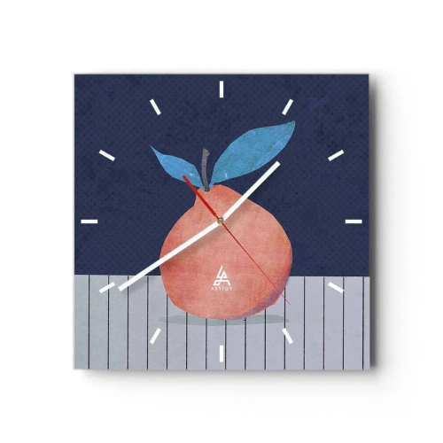 Wall clock - Clock on glass - Convexity and Plane - 30x30 cm