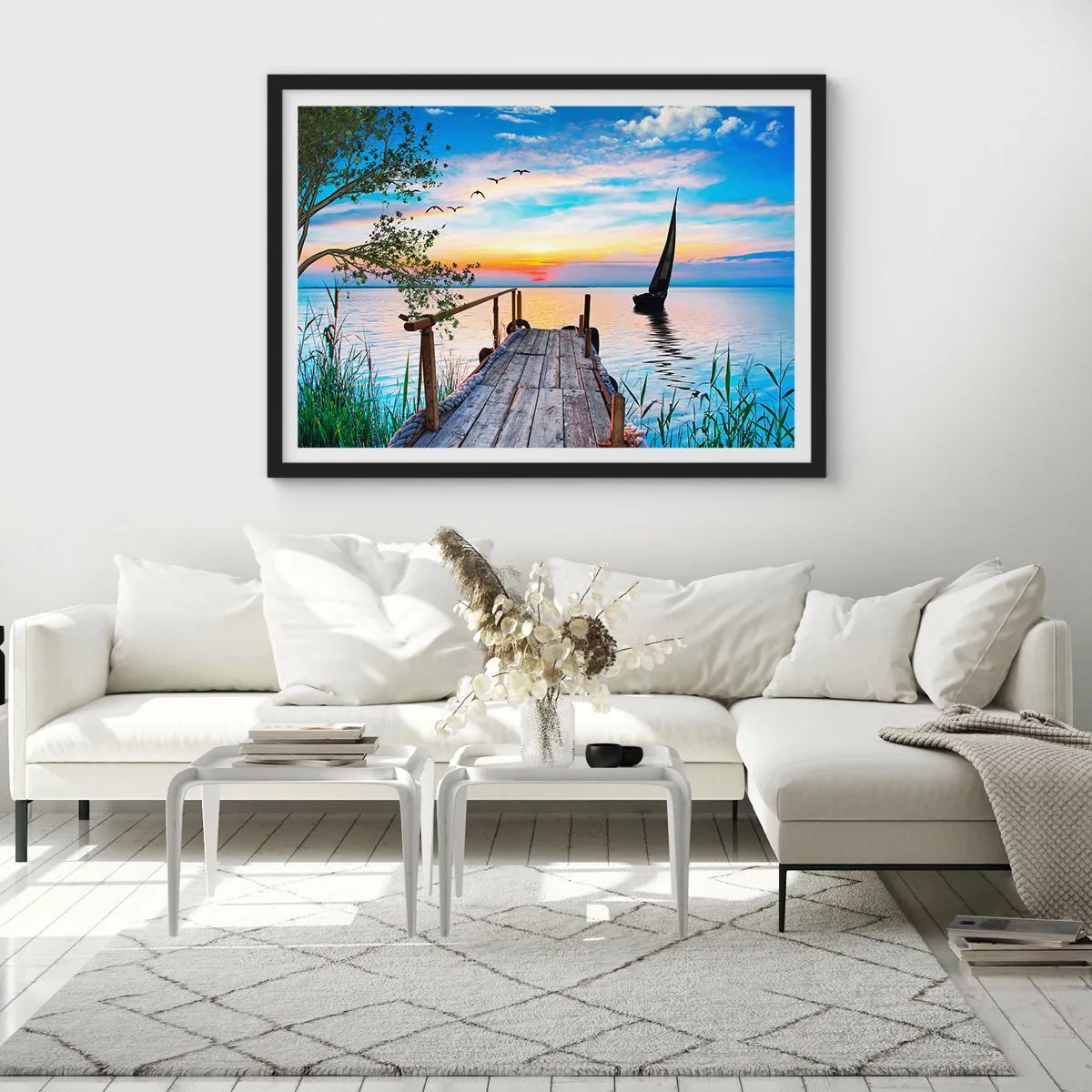 Poster in black frame - Good Evening - 100x70 cm