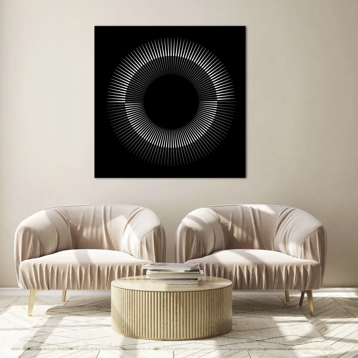 Glass picture - Black Sun - 40x40 cm