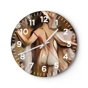 Wall clock - Clock on glass - Three Graces 2.0 - 40x40 cm