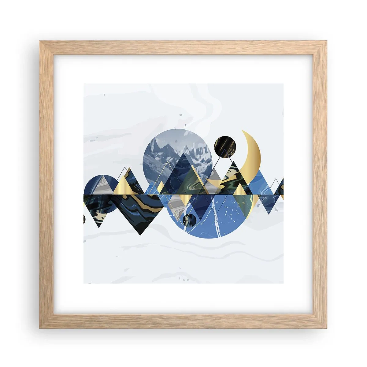 Poster in light oak frame - Geometrical Landscape - 30x30 cm