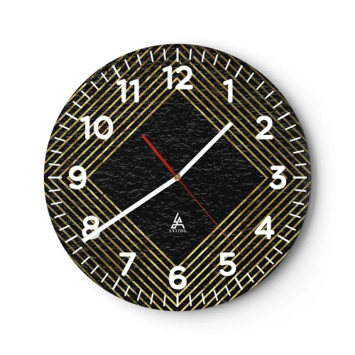 Wall clock - Clock on glass - Geometry Glamour Style - 30x30 cm
