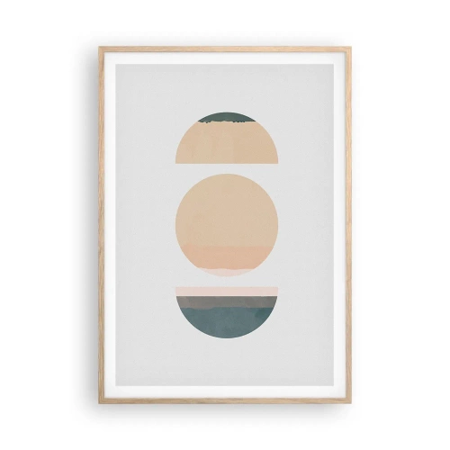 Poster in light oak frame - Wheel after a Wheel - 70x100 cm