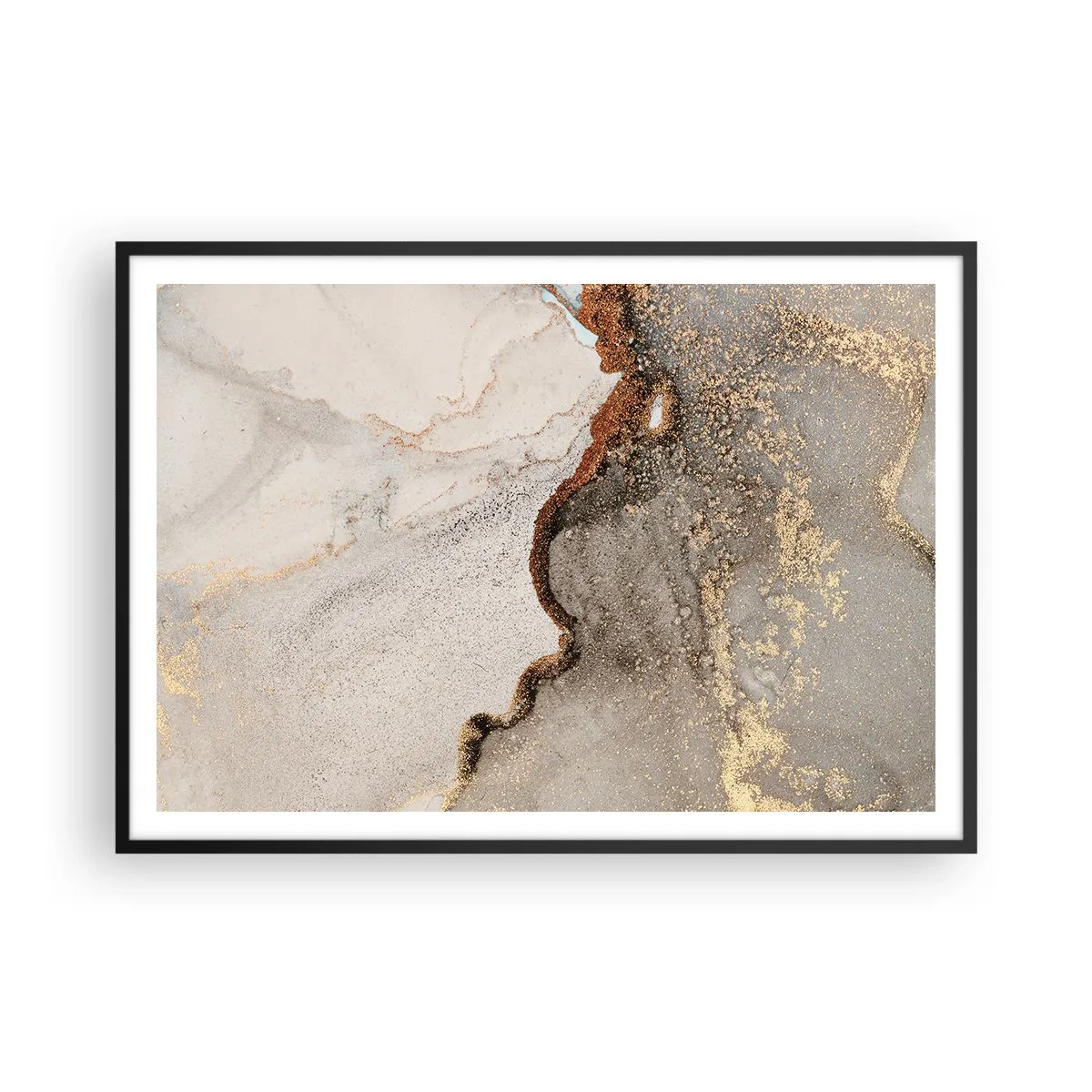 Poster in black frame - On the Border of Colours - 100x70 cm