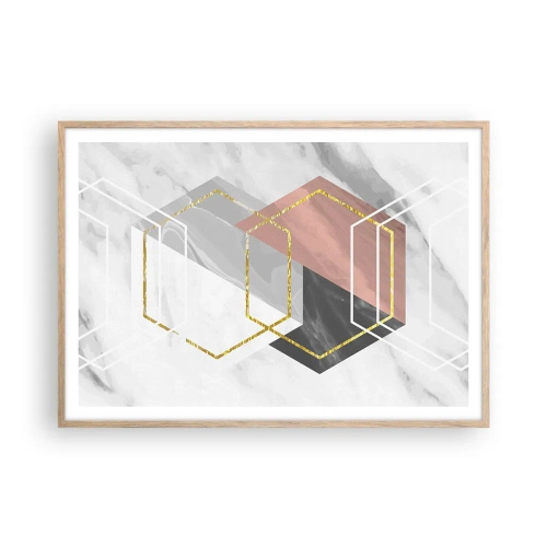 Poster in light oak frame - Chain Composition - 100x70 cm