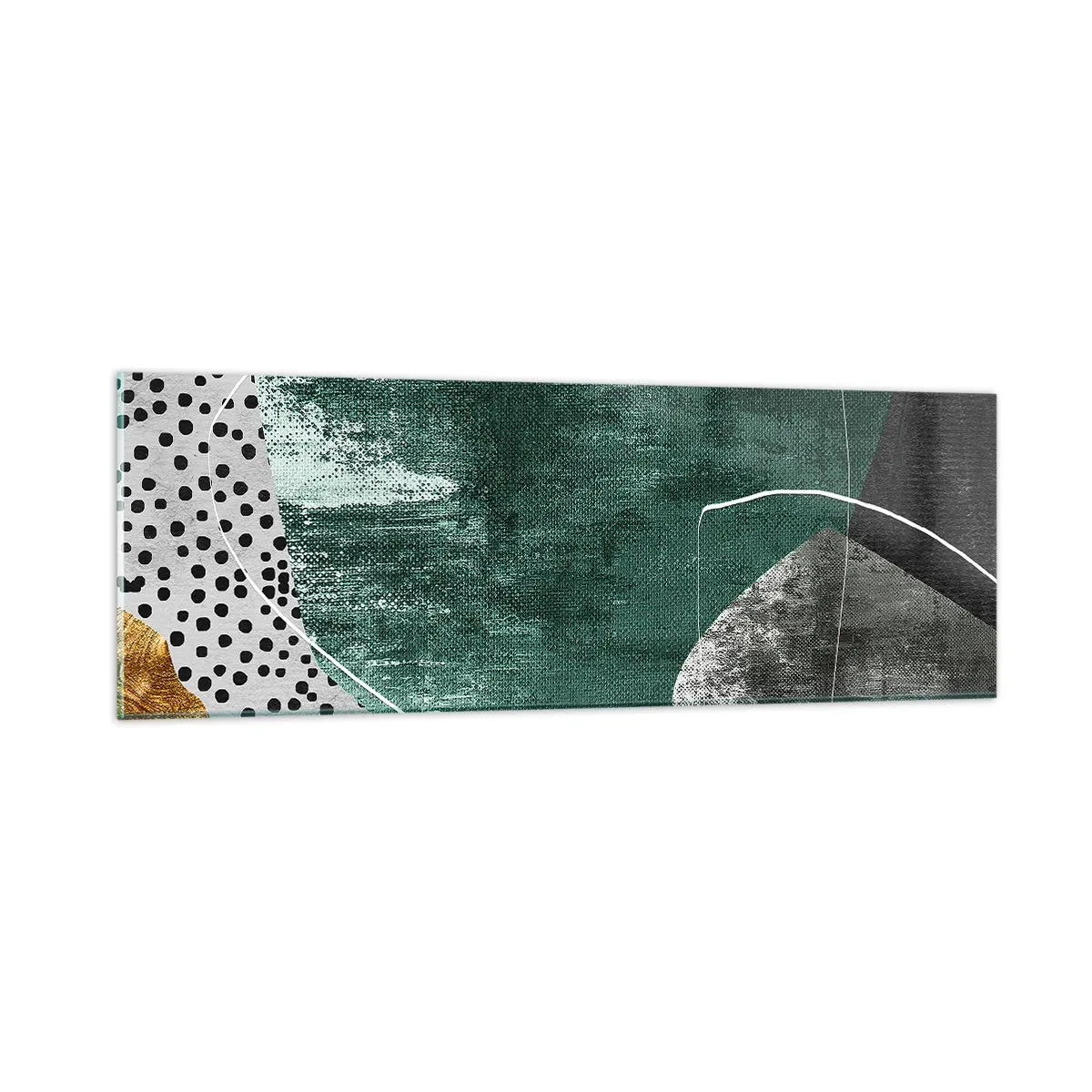 Glass picture - Colourful Abstract with a Golden Petal - 90x30 cm