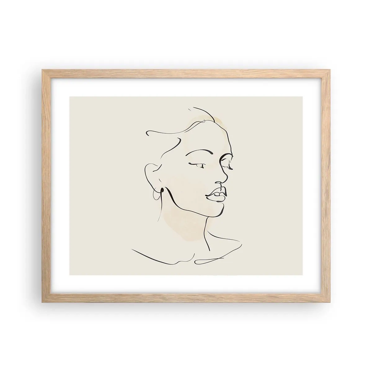 Poster in light oak frame - With a Decisive Line - 50x40 cm