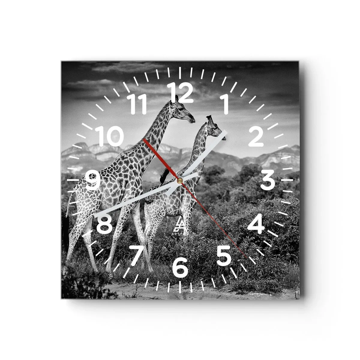 Wall clock - Clock on glass - Higher Spheres in Africa - 30x30 cm