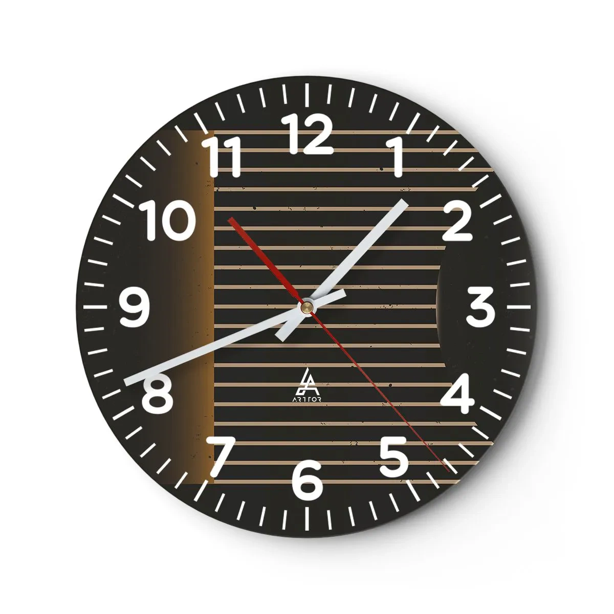 Wall clock - Clock on glass - Investigating Darkness - 30x30 cm