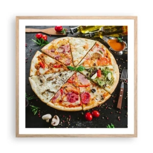 Poster in light oak frame - Range of Flavours - 60x60 cm