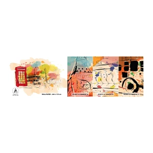 Photo Wallpaper Sample Self-Adhesive Deluxe Sticker - City of Diversity - City, London, Abstraction - 100x30 cm