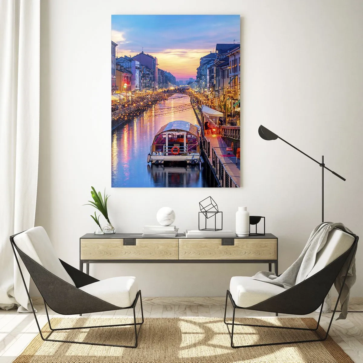 Glass picture - Evening of Light and Fun - 50x70 cm