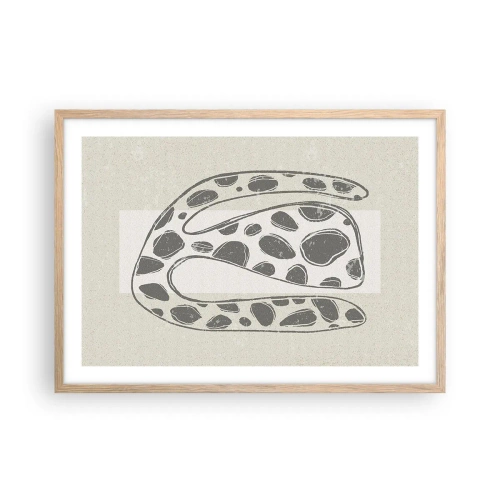 Poster in light oak frame - Curious Creature - 70x50 cm
