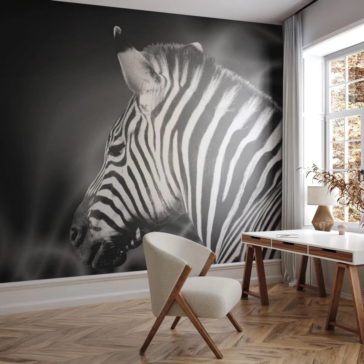 Photo Wallpaper Premium Canvas - White Is White, and Black Is Black - Ribs, Black and white, Animals - 100x70 cm