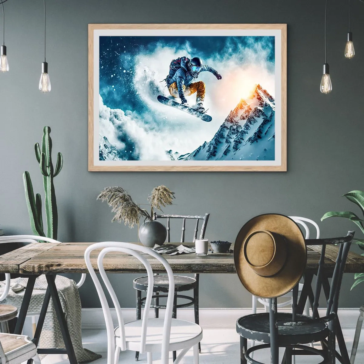 Poster in light oak frame - Extreme Emotions - 100x70 cm