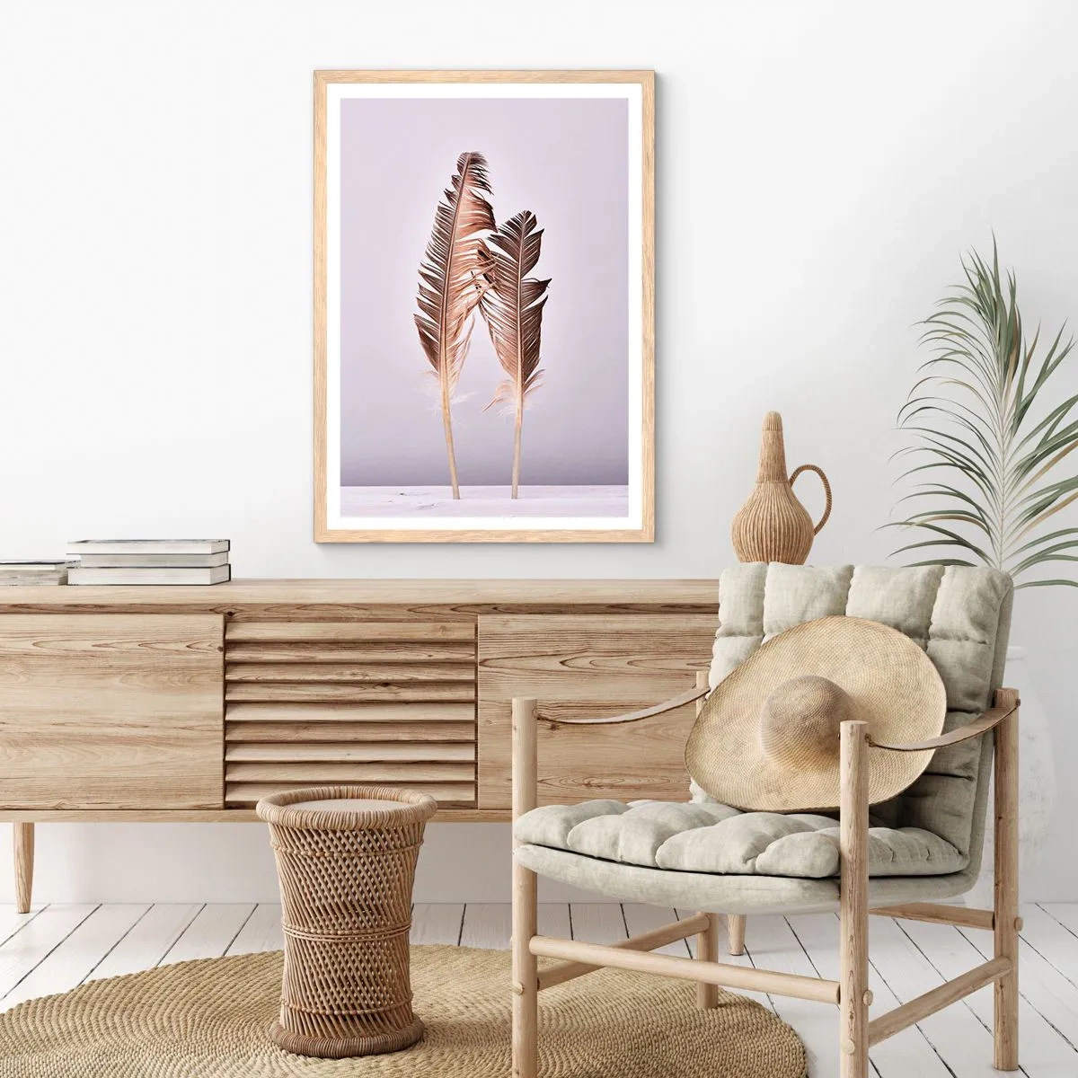 Poster in light oak frame - Against Nothingness - 70x100 cm