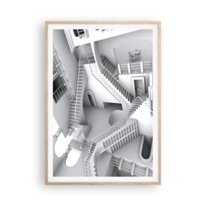 Poster in light oak frame - Paradoxes of Space - 70x100 cm