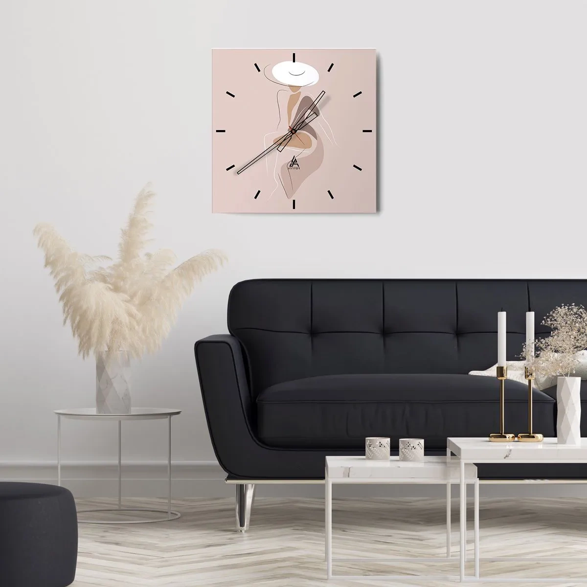 Wall clock - Clock on glass - Being a Lady - 40x40 cm