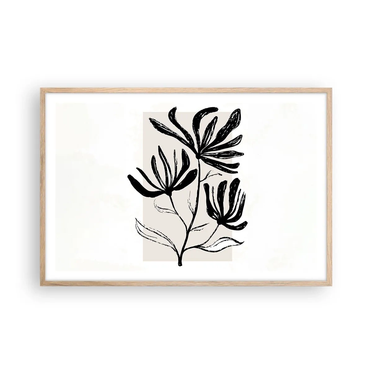 Poster in light oak frame - Sketch for a Herbarium - 91x61 cm