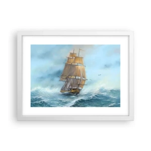 Poster in white frmae - Gliding on the Waves - 40x30 cm