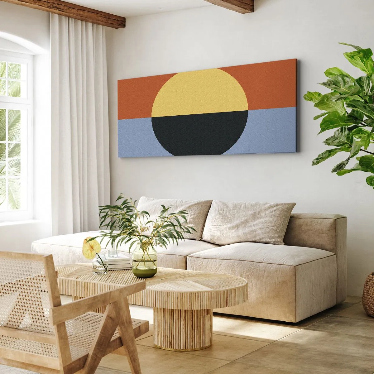 Canvas picture - Composition of Warm and Cool - 140x50 cm