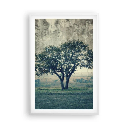 Poster in white frmae - Apple Tree in Blue? - 61x91 cm