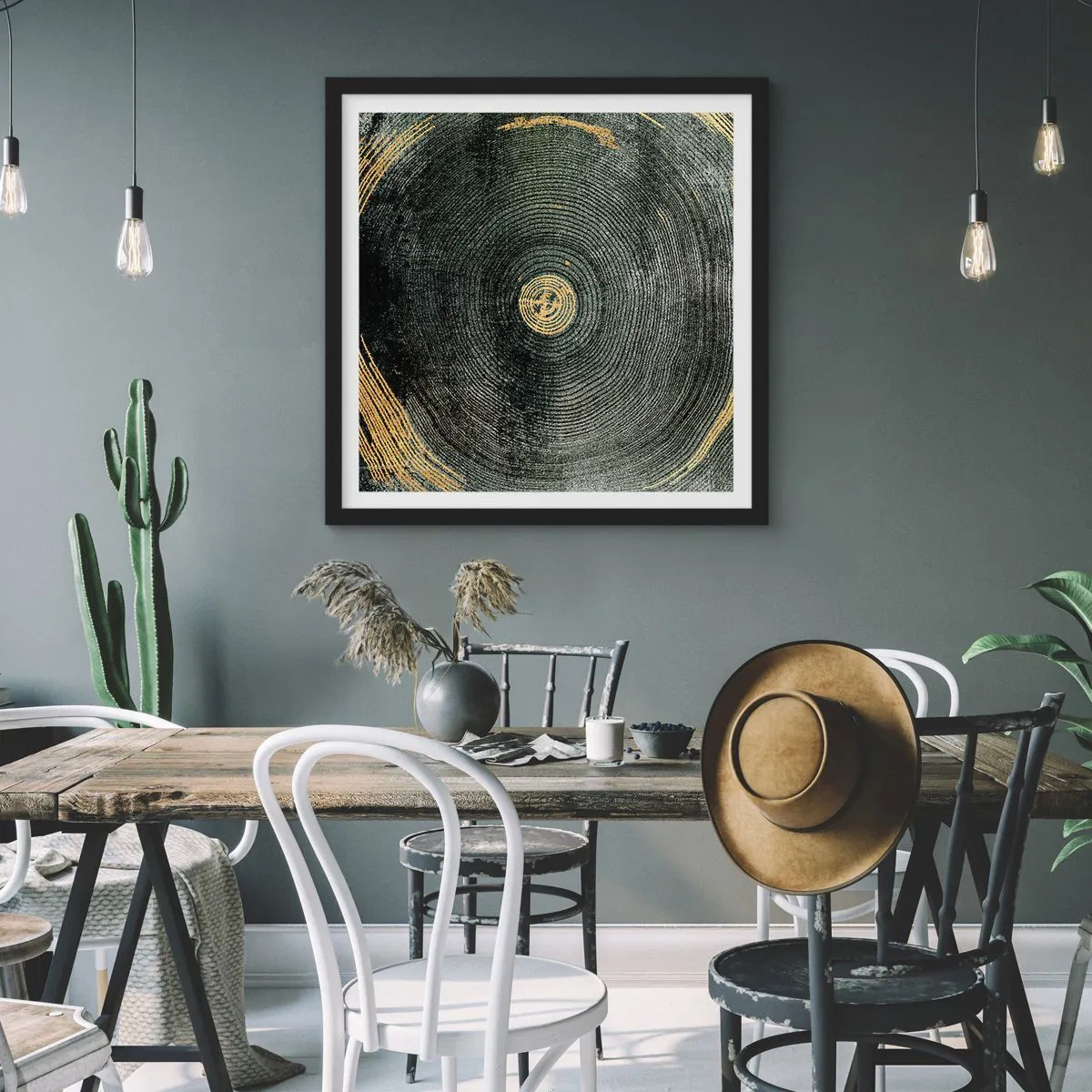 Poster in black frame - Change and Persistance - 40x40 cm