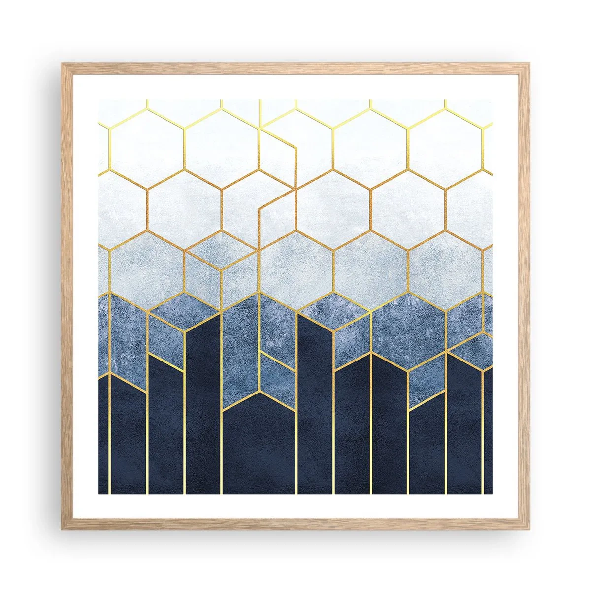 Poster in light oak frame - Composition in Syncopated Rhythm - 60x60 cm